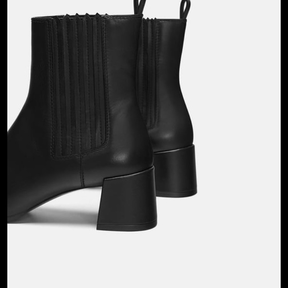 NWT Zara leather heeled ankle boots 38 - Picture 4 of 8